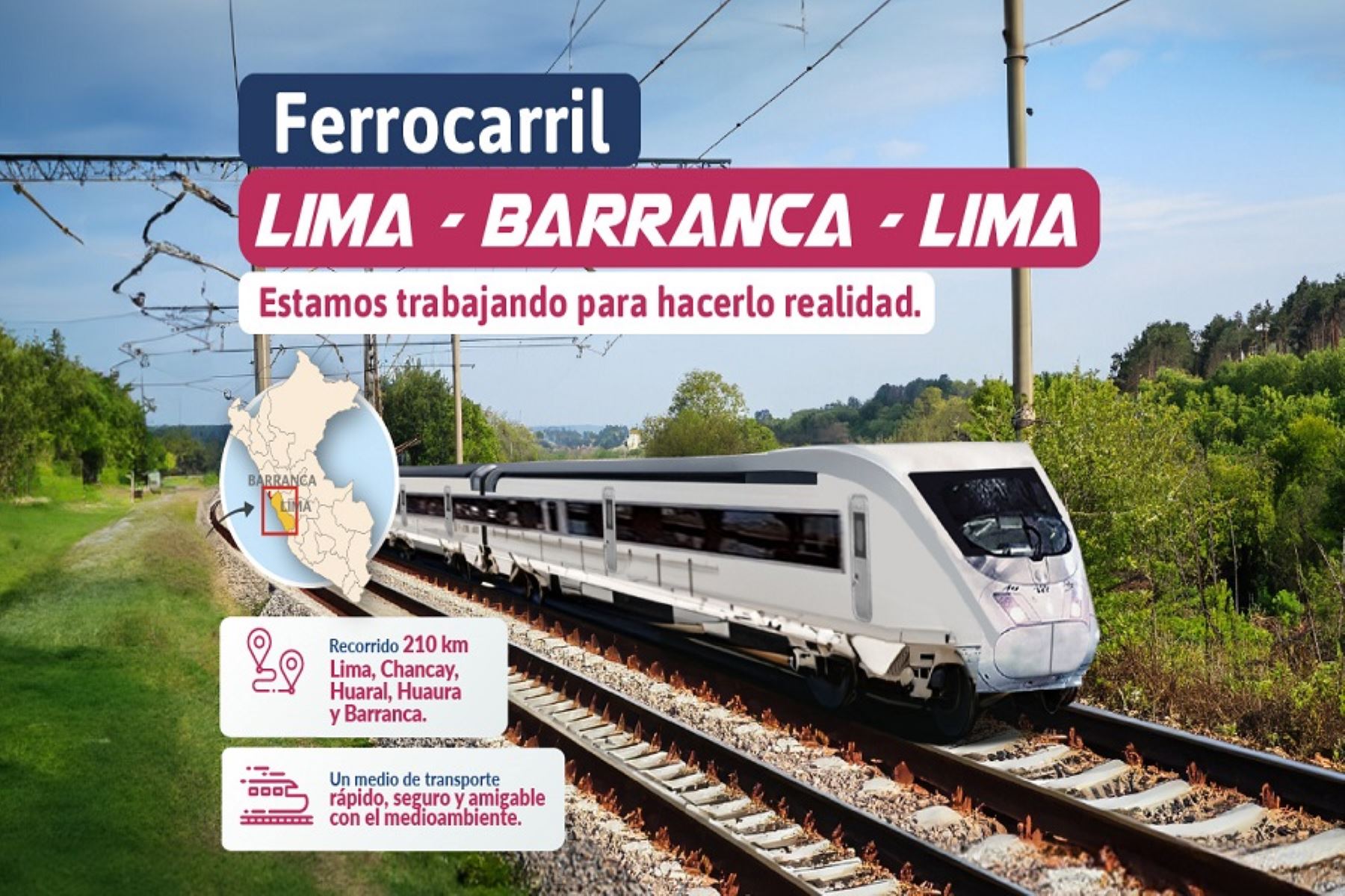 Moderno ferrocarril unirá Lima y Barranca en vía de 210 kilómetros